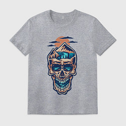 Футболка хлопковая мужская Горы в голове, цвет: меланж