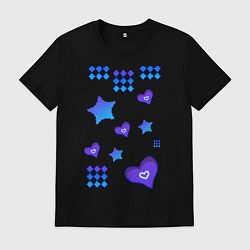 Футболка хлопковая мужская Фигурный рисунок, цвет: черный