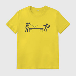 Футболка хлопковая мужская Пинг-понг теннис, цвет: желтый