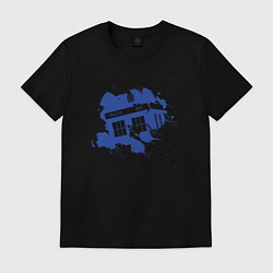 Футболка хлопковая мужская Tardis blue, цвет: черный