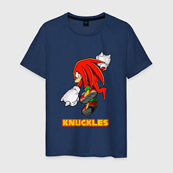 Футболка хлопковая мужская Knuckles ехидна из соника, цвет: тёмно-синий