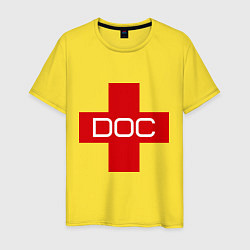Футболка хлопковая мужская Доктор, цвет: желтый