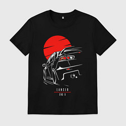 Футболка хлопковая мужская Mitsubishi Lancer - Evo 10, цвет: черный