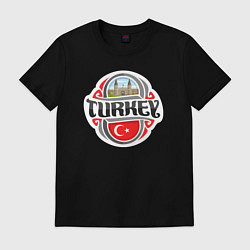 Футболка хлопковая мужская Turkey country, цвет: черный