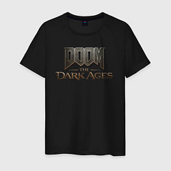 Футболка хлопковая мужская Doom the dark ages logo, цвет: черный