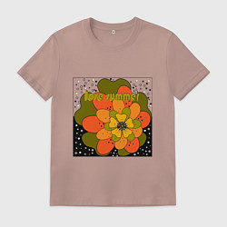 Футболка хлопковая мужская Love summer, цвет: пыльно-розовый