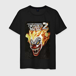 Футболка хлопковая мужская Twisted metal 2 - clown head, цвет: черный