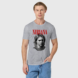 Футболка хлопковая мужская Nirvana kurt donald cobain, цвет: меланж — фото 2