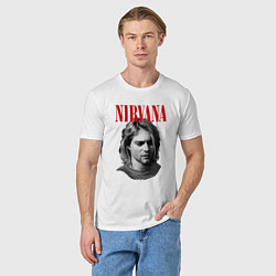 Футболка хлопковая мужская Nirvana kurt donald cobain, цвет: белый — фото 2