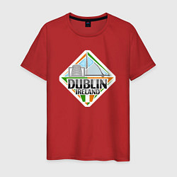 Футболка хлопковая мужская Ireland Dublin, цвет: красный