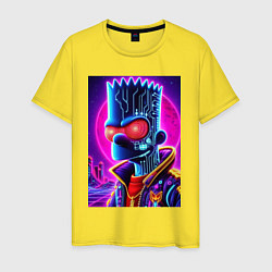 Футболка хлопковая мужская Cool Bart Simpson - neon glow, цвет: желтый