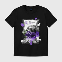 Футболка хлопковая мужская Мегарок, цвет: черный