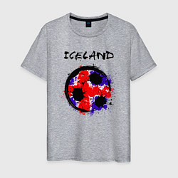 Футболка хлопковая мужская Сборная Исландии, цвет: меланж