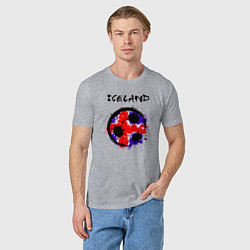 Футболка хлопковая мужская Сборная Исландии, цвет: меланж — фото 2