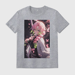 Футболка хлопковая мужская Клинок, рассекающий демонов Мицури Канродзи столп, цвет: меланж