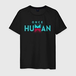 Футболка хлопковая мужская Once human logo, цвет: черный