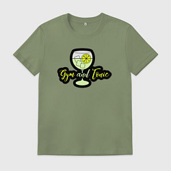 Футболка хлопковая мужская Жим и тоник, цвет: авокадо