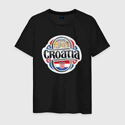 Футболка хлопковая мужская Croatia, цвет: черный