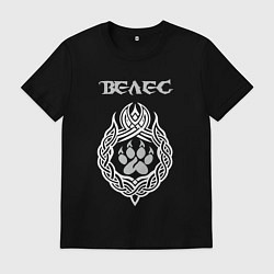 Футболка хлопковая мужская Знак Велеса - лапа медведя, цвет: черный