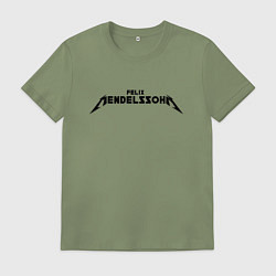 Футболка хлопковая мужская Мендельсон чёрный, цвет: авокадо