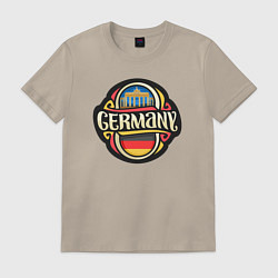 Футболка хлопковая мужская Germany - Германия, цвет: миндальный