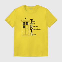 Футболка хлопковая мужская Time in space, цвет: желтый
