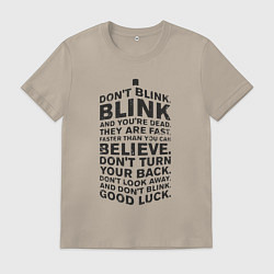 Футболка хлопковая мужская Tardis - good luck, цвет: миндальный