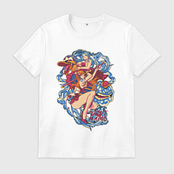 Футболка хлопковая мужская Оne piece виви и нами vivi and nami, цвет: белый