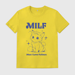 Футболка хлопковая мужская Milf милфа, цвет: желтый