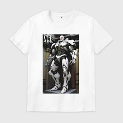 Футболка хлопковая мужская Ленин киборг - нейросеть, цвет: белый