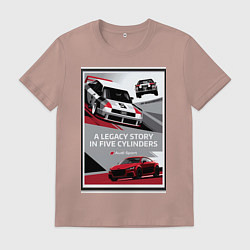 Футболка хлопковая мужская Audi Sport автомобиль, цвет: пыльно-розовый