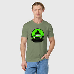 Футболка хлопковая мужская Nissan skyline retro style, цвет: авокадо — фото 2