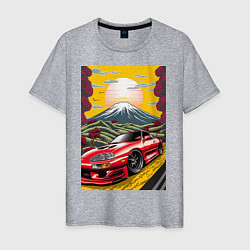 Футболка хлопковая мужская Toyota Supra jdm автомобиль, цвет: меланж