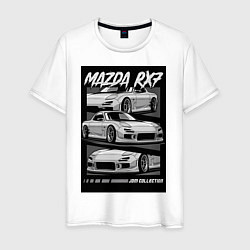 Футболка хлопковая мужская Mazda rx-7 JDM авто, цвет: белый