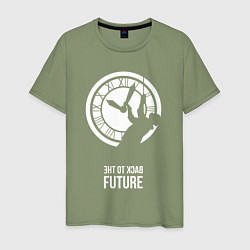 Футболка хлопковая мужская Back to the future clocks, цвет: авокадо