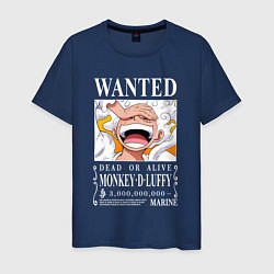 Футболка хлопковая мужская Monkey D Luffy - wanted, цвет: тёмно-синий