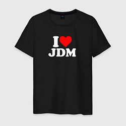 Футболка хлопковая мужская I love JDM, цвет: черный