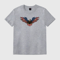 Футболка хлопковая мужская USA eagle, цвет: меланж
