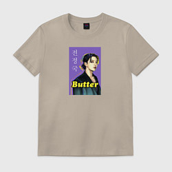 Футболка хлопковая мужская Butter JK, цвет: миндальный