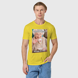 Футболка хлопковая мужская Учитель стресс, цвет: желтый — фото 2