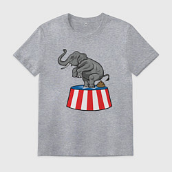 Футболка хлопковая мужская Poop elephant, цвет: меланж