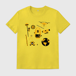 Футболка хлопковая мужская Геодезист атрибуты, цвет: желтый