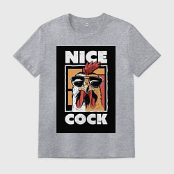 Футболка хлопковая мужская Хороший петух мем, цвет: меланж