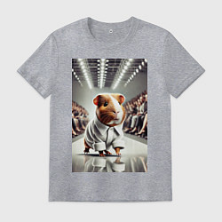 Футболка хлопковая мужская Морская свинка милая - показ мод животных, цвет: меланж