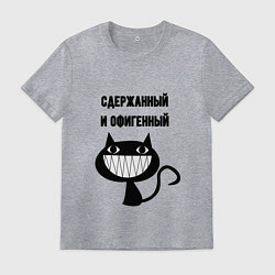 Футболка хлопковая мужская Офигенный и сдержаный, цвет: меланж