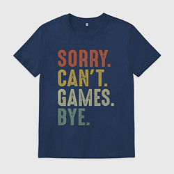 Футболка хлопковая мужская Извини не могу игры пока, цвет: тёмно-синий