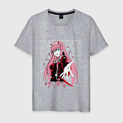 Футболка хлопковая мужская Darling in the FranXX Милый из Франкса, цвет: меланж