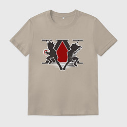 Футболка хлопковая мужская Hunter x Hunter Гон Килуа, цвет: миндальный