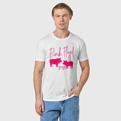 Футболка хлопковая мужская Pink Floyd pigs, цвет: белый — фото 2