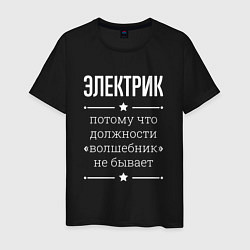 Футболка хлопковая мужская Электрик волшебник, цвет: черный